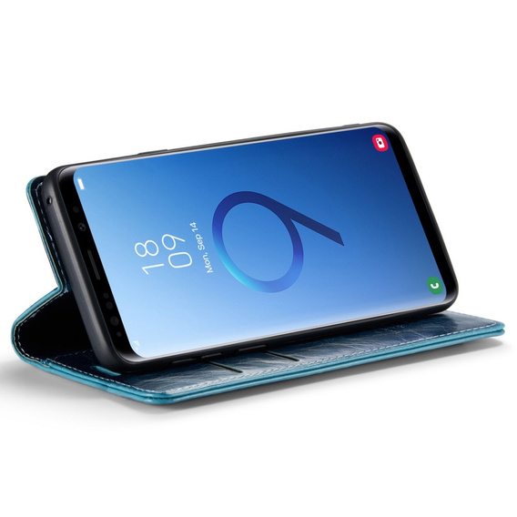 CASEME flip tok Samsung Galaxy S9+ Plus, Waxy Textured, kék