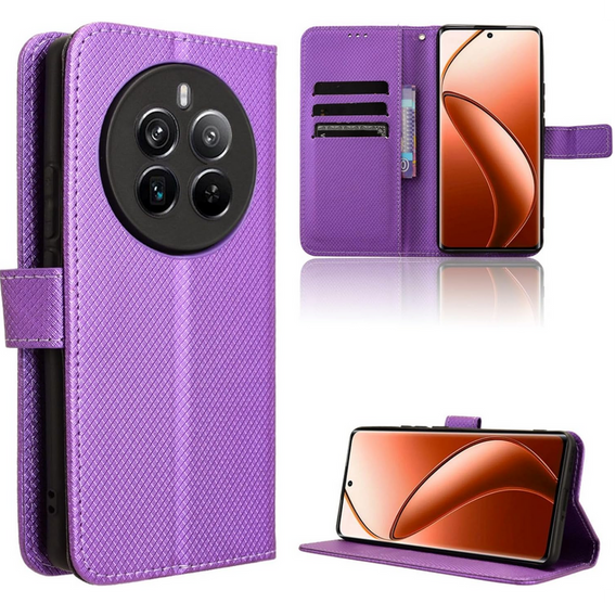 Pattintható tok a Realme 12 Pro 5G / 12 Pro+ 5G, Wallet Smart Magnet, lila