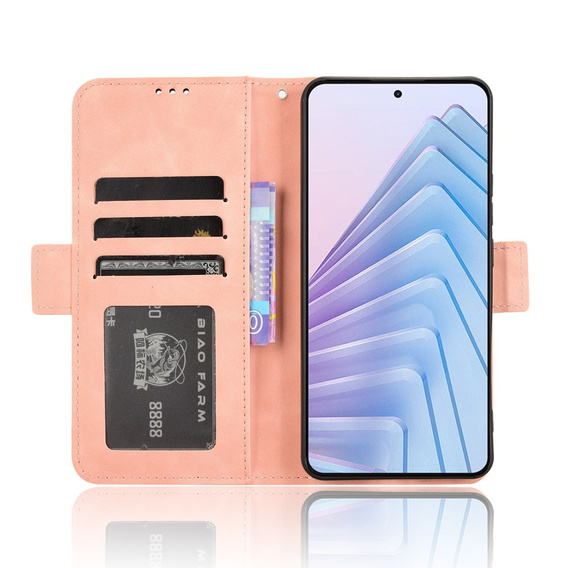 Pattintható tok a Xiaomi Redmi Note 14 4G, Card Slot, rózsaszín