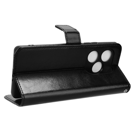 Pattintható tok a Realme GT 6 / 6T, Crazy Horse Wallet, fekete