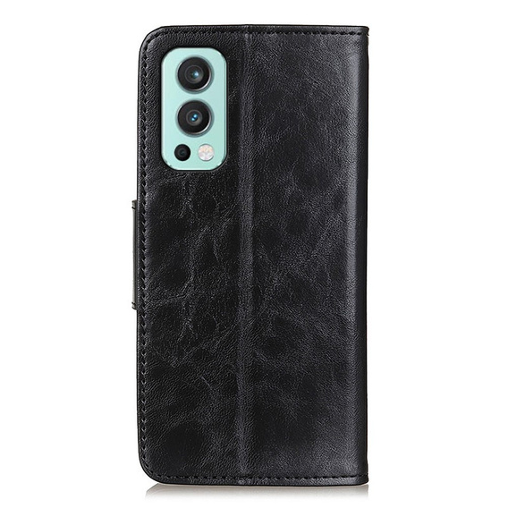 Pattintható tok a OnePlus Nord 2 5G, Split Leather Wallet, fekete