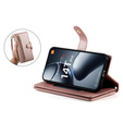 Pattintható tok a Xiaomi 14T Pro, Wallet Zipper Pocket, rózsaszín