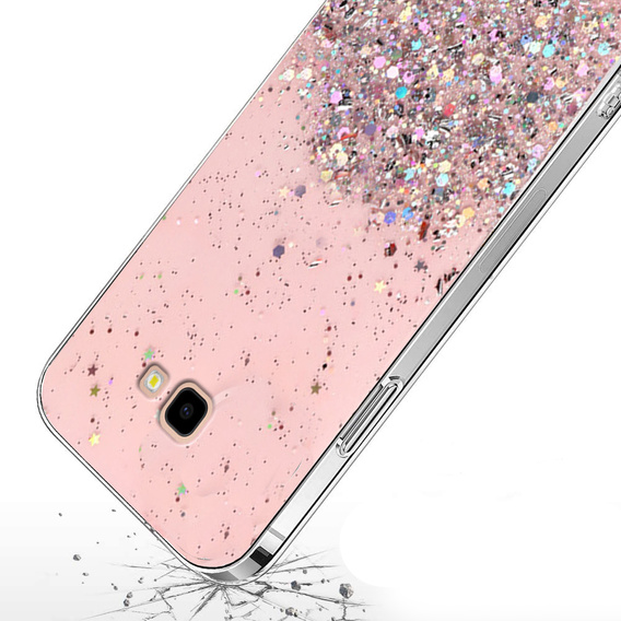 Telefontok a Samsung Galaxy J4 Plus, Glittery, rózsaszín