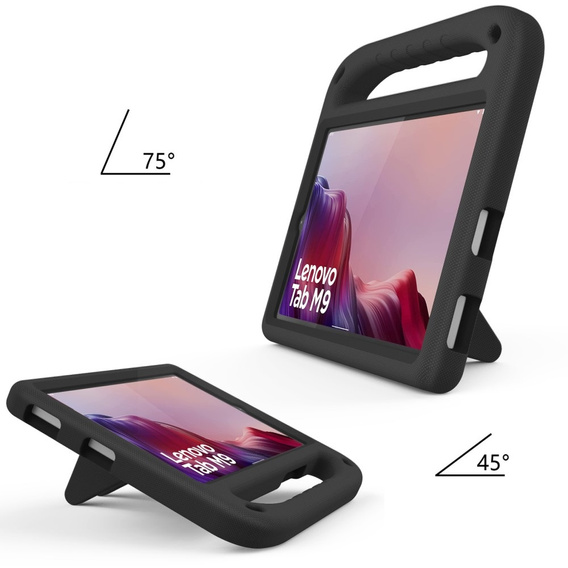Gyermek tok Lenovo Tab M9, Gyermek tok fogantyúval, fekete