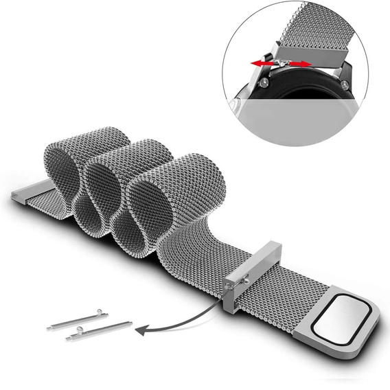 Bransoleta Milanese Uniwersalna 20mm, Srebrna