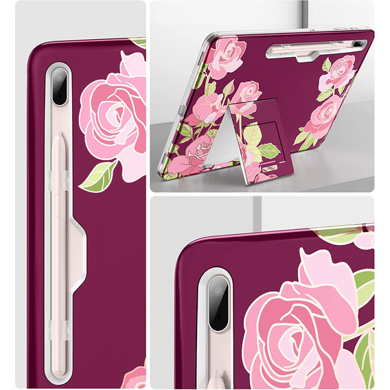 Telefontok a Samsung Galaxy Tab S7 FE, Suritch Full Body Marble, bordó