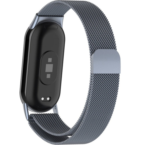 Milánói karkötő szíj tokkal a Xiaomi Smart Band 10 / 9 / 8, szürke