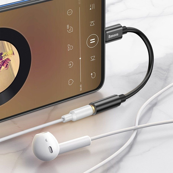 USB-C – 3,5 mm-es mini jack átalakító USB-C porttal rendelkező okostelefonokhoz, AUX csatlakozó nélkül