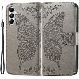 Pattintható tok a Samsung Galaxy A05s, Butterfly, szürke