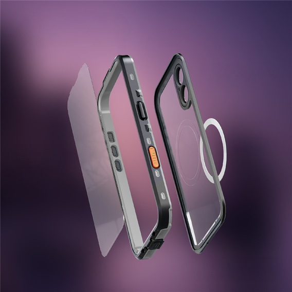 Tok iPhone 17 készülékhez, vízálló IP68, SHELLBOX MagSafe, fekete