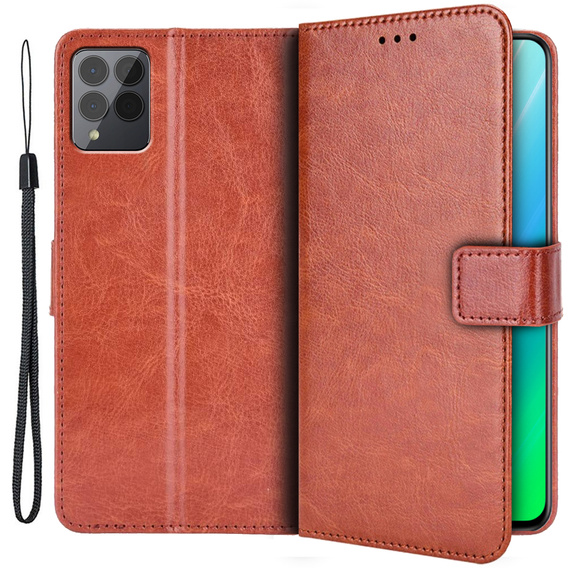 Pattintható tok a T Phone Pro 5G, Crazy Horse Wallet, barna