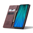 CASEME tok Xiaomi Redmi Note 8 Pro, Leather Wallet Case, piros