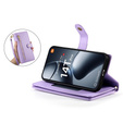 Pattintható tok a Xiaomi 14T Pro, Wallet Zipper Pocket, lila