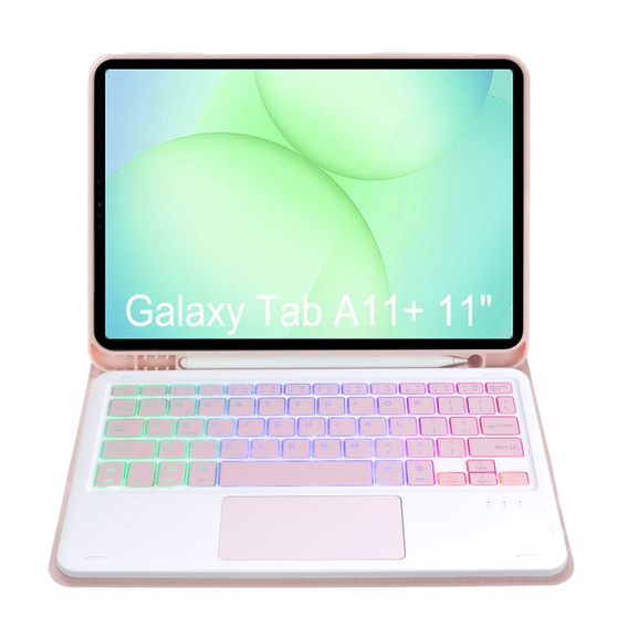 Háttérvilágítású Bluetooth billentyűzettel és érintőpaddal ellátott tok Samsung Galaxy Tab A11+ készülékhez