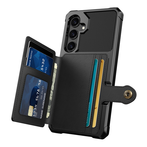 Tok Samsung Galaxy A55 5G, Card Holder Kickstand, fekete