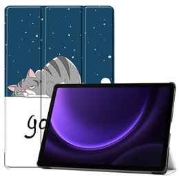 Tok Samsung Galaxy Tab S10 Lite / S10 FE / S9 FE, pánttal, sleeping cat