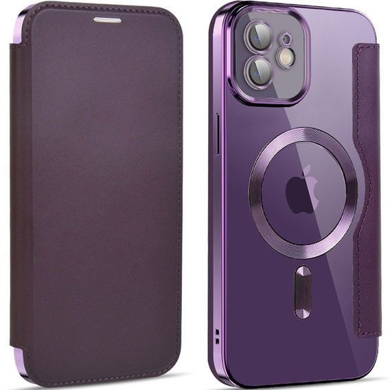 Pattintható tok a iPhone 11, RFID Wallet MagSafe CamShield, lila