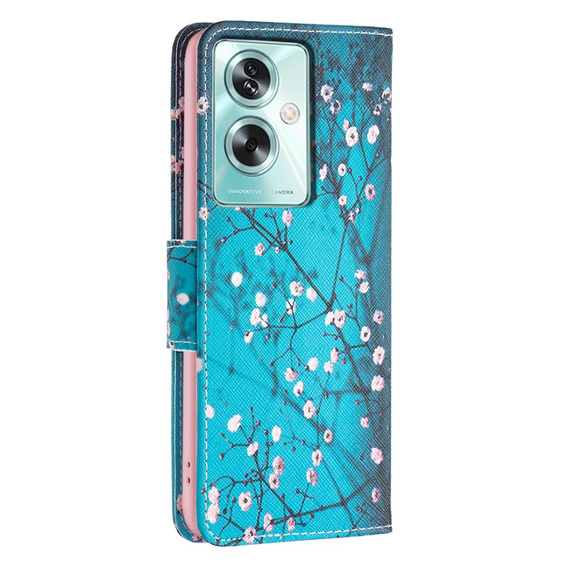 Pattintható tok a Oppo A79 5G, Wallet, Sakura, kék