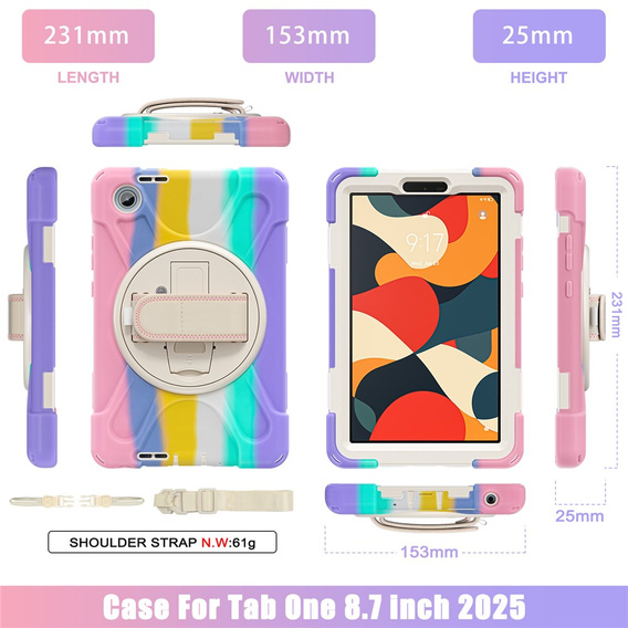 Páncélozott tok állvánnyal és vállpánttal a Lenovo Tab One készülékhez