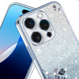 Tok iPhone 16 Pro Max, Glitter Flower, kék