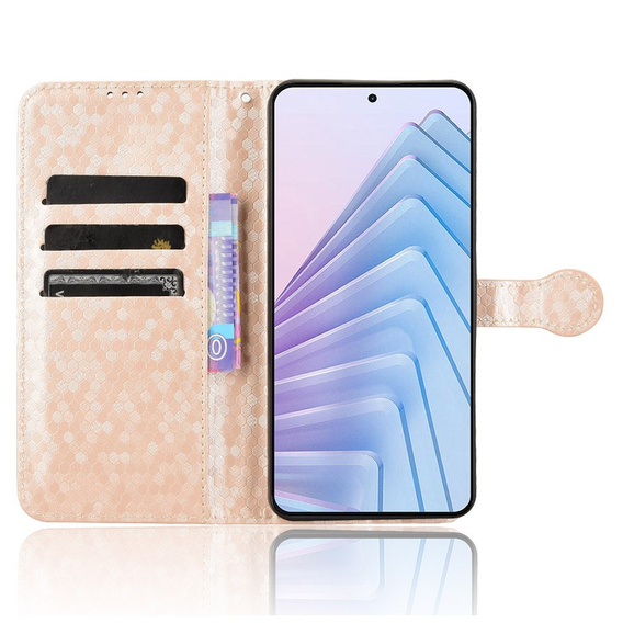Flap tok Xiaomi Redmi Note 14 4G, Wallet Rhombus, rózsaszín