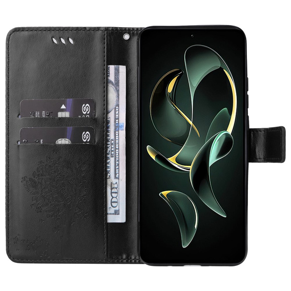 Pattintható tok Xiaomi 13T / 13T Pro, fa, fekete