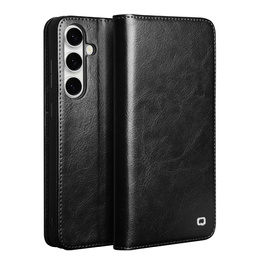 Flip tok Samsung Galaxy S25 FE, QIALINO Leather Wallet, fekete