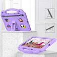 Gyermek tok Samsung Galaxy Tab S7/S8/S9, Cute Patterns, állvánnyal, lila
