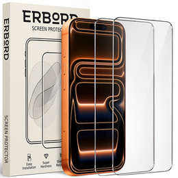 2x edzett üveg ERBORD 9H Hard Glass a képernyőn a iPhone 17 Pro/17/16 Pro