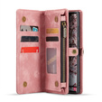 CASEME tok Samsung Galaxy S25 Ultra, Retro Leather Wallet, szíjjal, rózsaszín