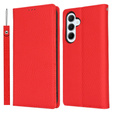 Pattintható tok a Samsung Galaxy S25, Litchi Skin Grain, piros