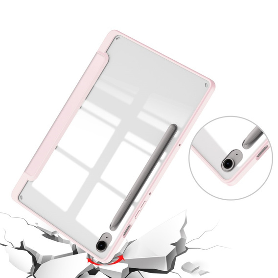 Tok Samsung Galaxy Tab S10 FE+ Plus, Smartcase Hybrid, tolltartó résszel, rózsaszín