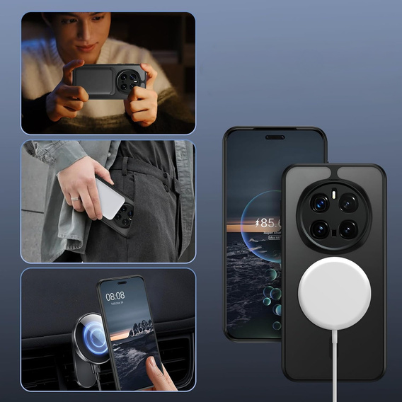 Tok Honor Magic 7 Pro-hoz, MagSafe, ERBORD Matt Case, fekete