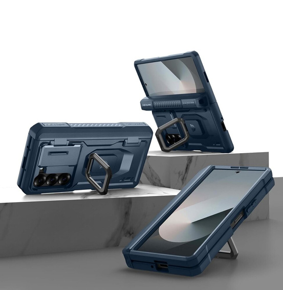 Páncélozott tok a Samsung Galaxy Z Fold 6 5G, Dexnor Full Body S-Pen Slot, kék