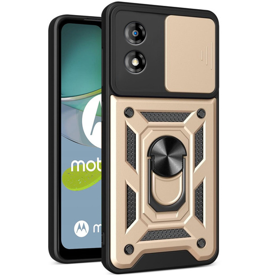 Telefontok a Motorola Moto E13, CamShield Slide, arany