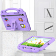Gyermek tok Samsung Galaxy Tab S10 Lite / S10 FE / S9 FE, Cute Patterns, állvánnyal, lila