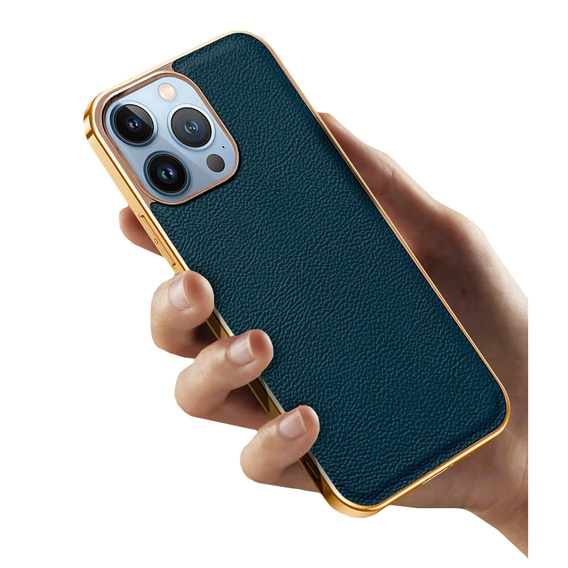 Telefontok a iPhone 13 Pro, Cowhide Leather, zöld