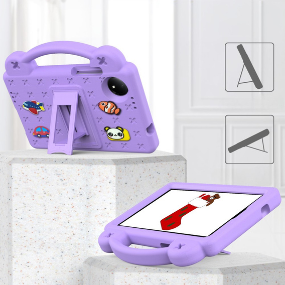 Gyermek tok Xiaomi Redmi Pad SE 8.7", Cute Patterns, állvánnyal, lila
