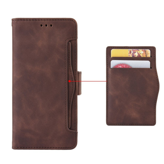 Pattintható tok a Oppo Reno5 Lite, Card Slot, barna
