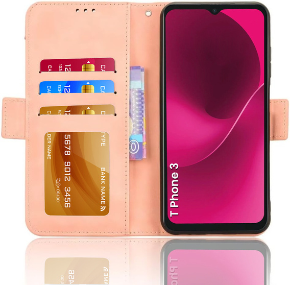 Pattintható tok a T Phone 3 5G, Card Slot, rózsaszín