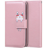 Pattintható tok a Motorola Moto G22, Wallet Bunny, rózsaszín