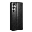 Flip tok Samsung Galaxy S25 FE, QIALINO Leather Wallet, fekete