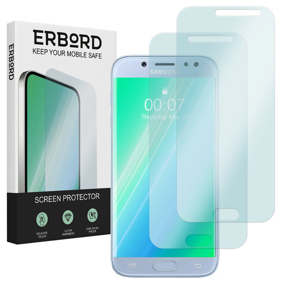 2x edzett üveg a Samsung Galaxy J5 2017, ERBORD 9H Hard Glass a képernyőn