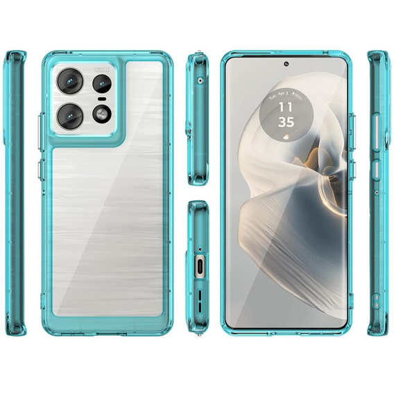 Telefontok a Motorola Edge 50 Pro, Fusion Hybrid, átlátszó / kék