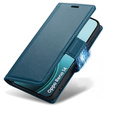 Tok Oppo Reno 14, ERBORD Glossy Litchi, pénztárca patenttal, kék