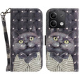 Pattintható tok a Xiaomi Redmi Note 13 5G, Wallet, Cat szürke