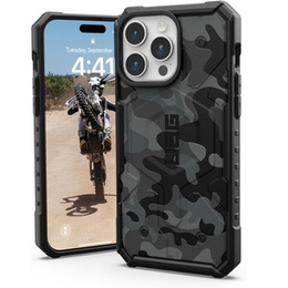 Urban Armor Gear Telefontok a iPhone 15 Pro Max, Pathfinder MagSafe Camo, fekete
