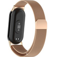 Milánói karkötő szíj tokkal a Xiaomi Smart Band 10 / 9 / 8, rózsaarany