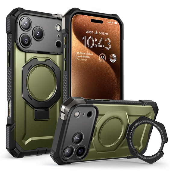 Supcase tok iPhone 17 Pro Max készülékhez, Unicorn Beetle Grip Mag, Guldan