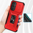 Páncélozott tok Samsung Galaxy A54 5G, páncélozott Slide Ring, piros
